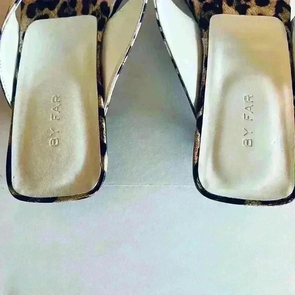 By Far Jack Leopard Patent Leather Thong Sandals - Picture 6 of 9